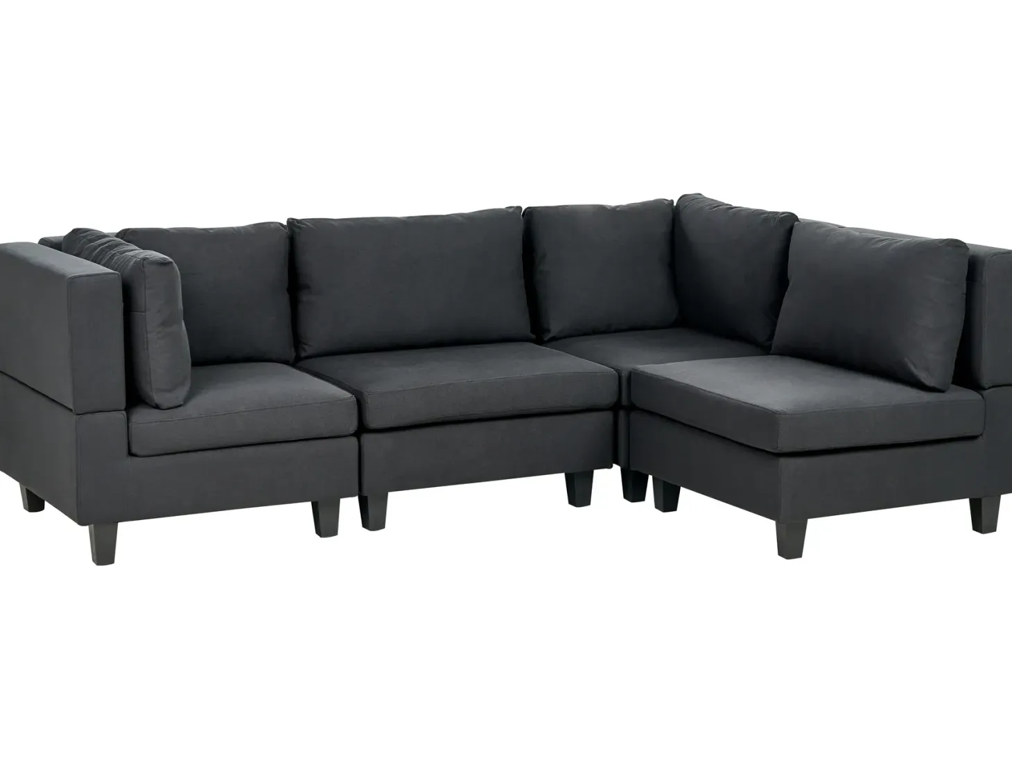 UNSTAD 4 personers Hjørnesofa modul Venstrevendt Sort