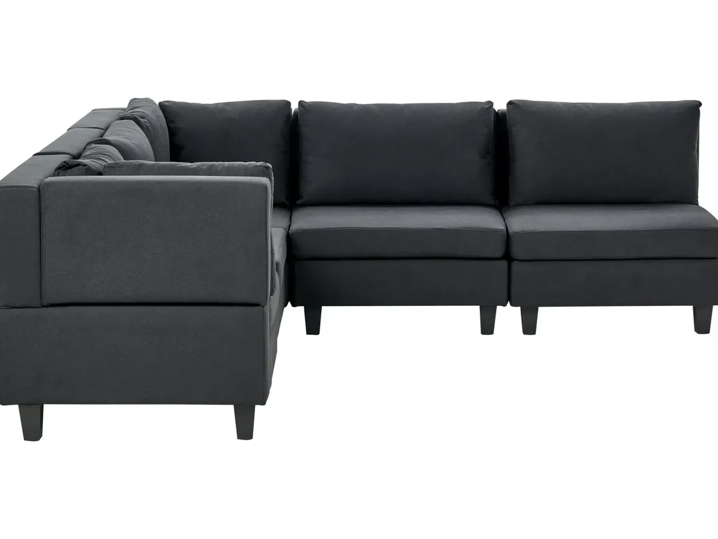 UNSTAD 5 personers Hjørnesofa modul Højrevendt Sort