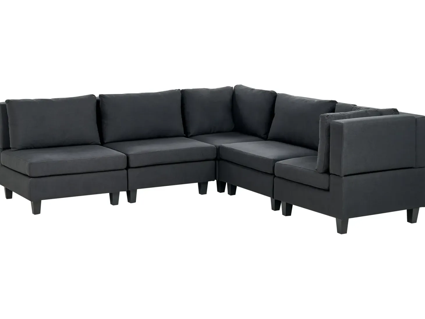 UNSTAD 5 personers Hjørnesofa modul Venstrevendt Sort