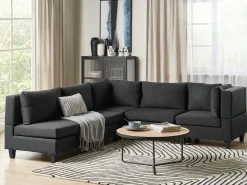 UNSTAD 5 personers Hjørnesofa modul Venstrevendt Sort