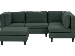 UNSTAD 4 personers Hjørnesofa modul Venstrevendt Mørkegrøn med fodskammel