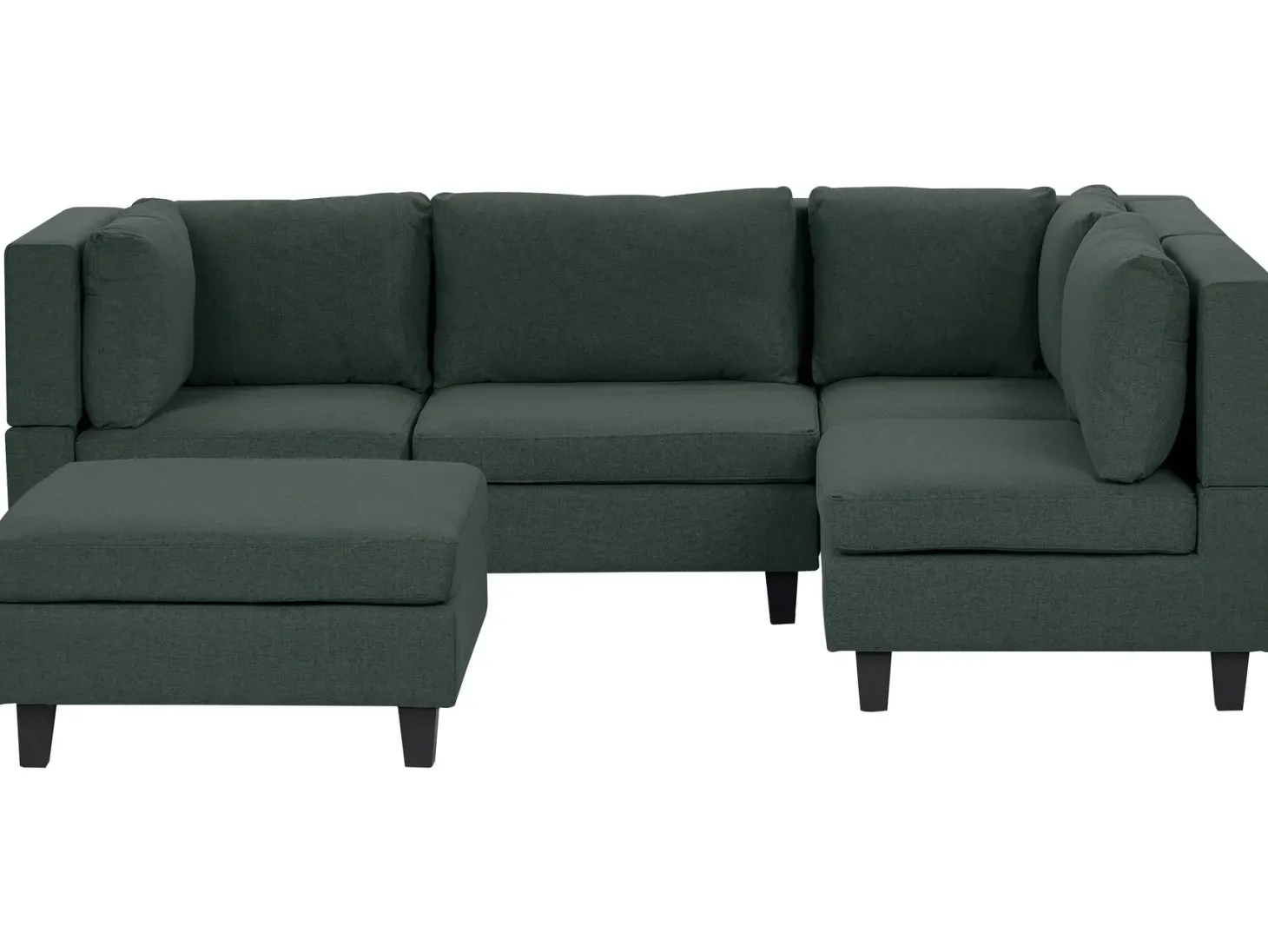 UNSTAD 4 personers Hjørnesofa modul Venstrevendt Mørkegrøn med fodskammel