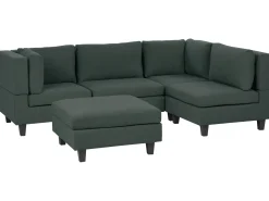 UNSTAD 4 personers Hjørnesofa modul Venstrevendt Mørkegrøn med fodskammel