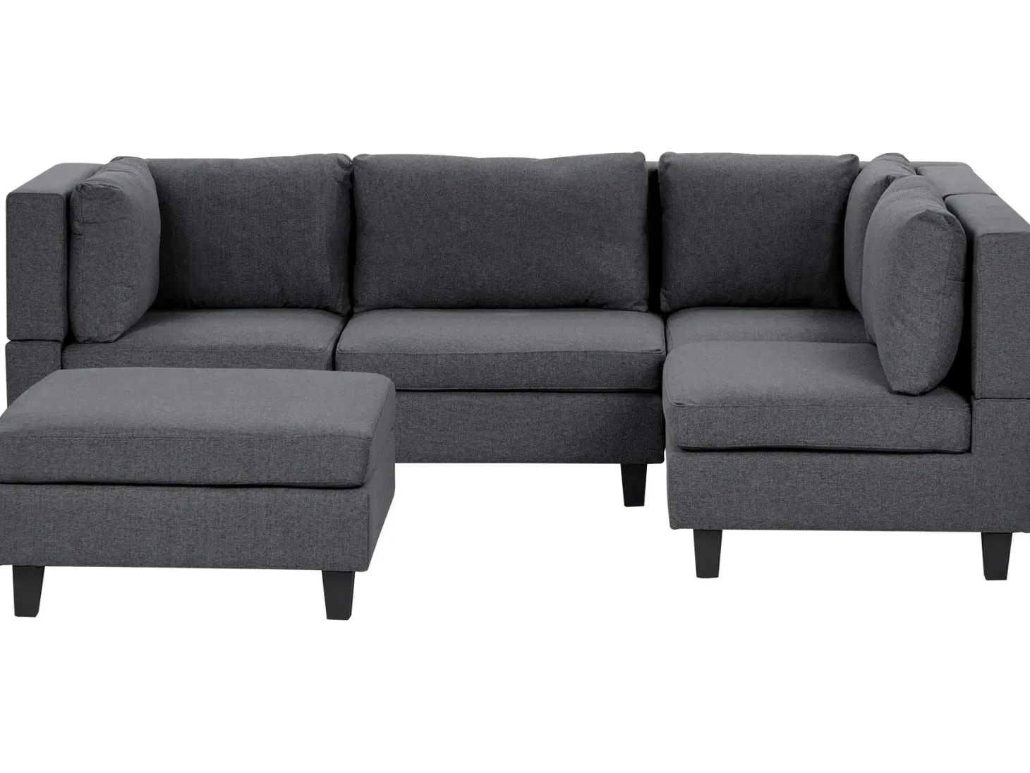 UNSTAD 4 personers Hjørnesofa modul Venstrevendt Mørkegrå med fodskammel