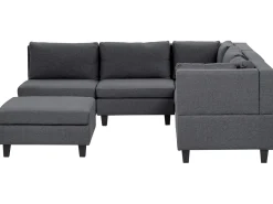 UNSTAD 5 personers Hjørnesofa modul Venstrevendt Mørkegrå med fodskammel