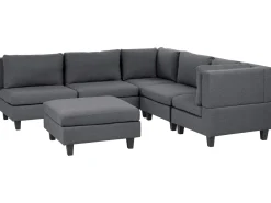 UNSTAD 5 personers Hjørnesofa modul Venstrevendt Mørkegrå med fodskammel