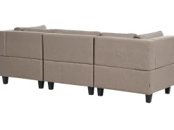 UNSTAD 3 personers Modulsofa Brun med fodskammel