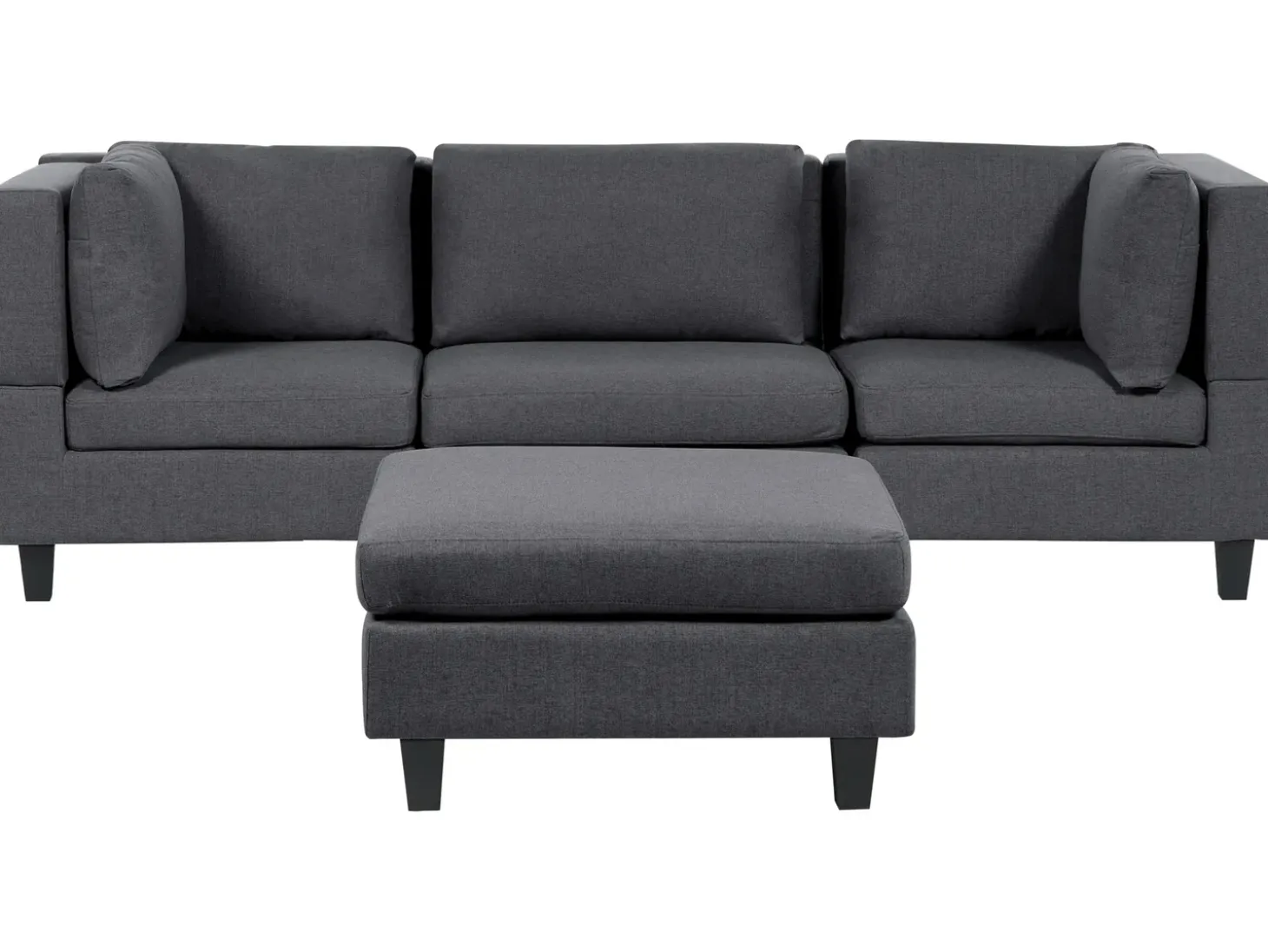 UNSTAD 3 personers Modulsofa Mørkegrå med fodskammel