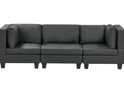 UNSTAD 3 personers Modulsofa Sort Kunstlæder