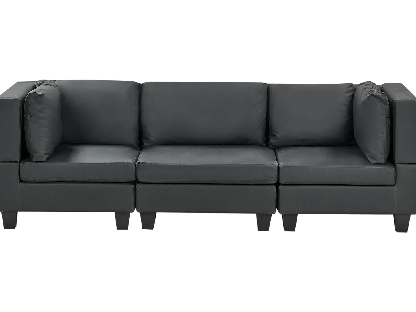 UNSTAD 3 personers Modulsofa Sort Kunstlæder