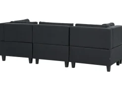 UNSTAD 3 personers Modulsofa Sort med fodskammel