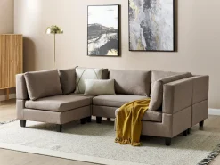 UNSTAD 5 personers U-formet modulsofa Brun