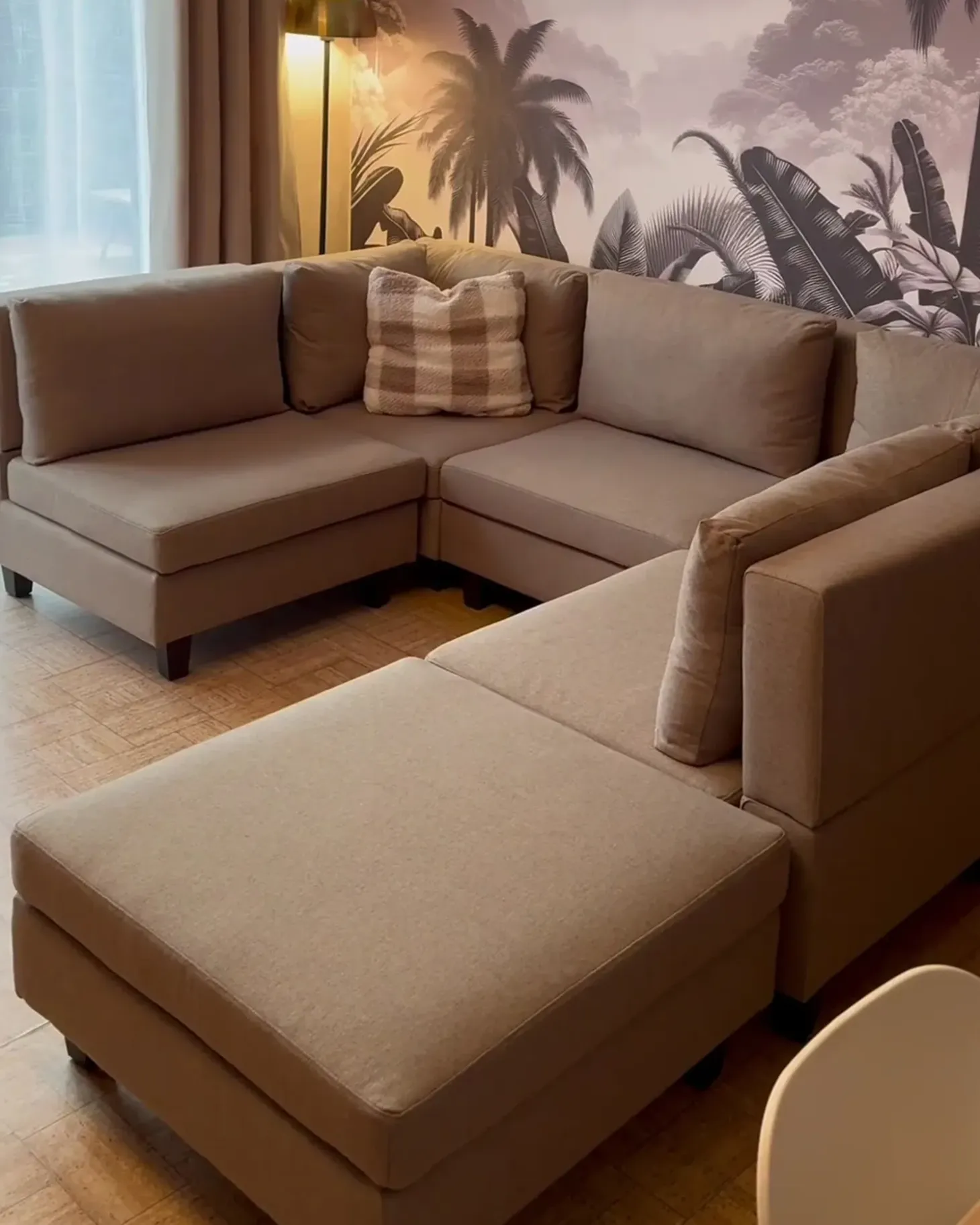 UNSTAD 5 personers U-formet modulsofa Brun