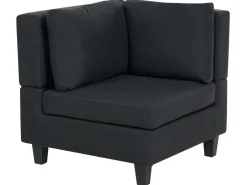 UNSTAD 5 personers U-formet modulsofa Sort med fodskammel