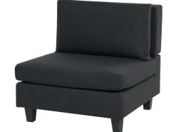 UNSTAD 5 personers U-formet modulsofa Sort med fodskammel