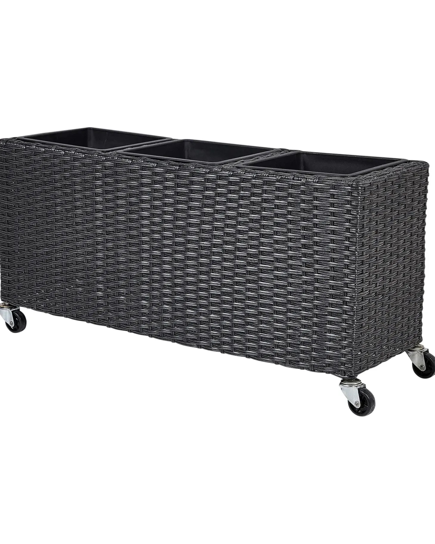 Urtepotte BELLIS 82 cm Sort PE-rattan