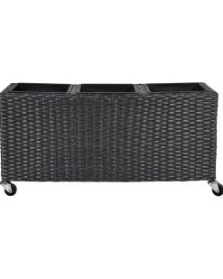 Urtepotte BELLIS 82 cm Sort PE-rattan