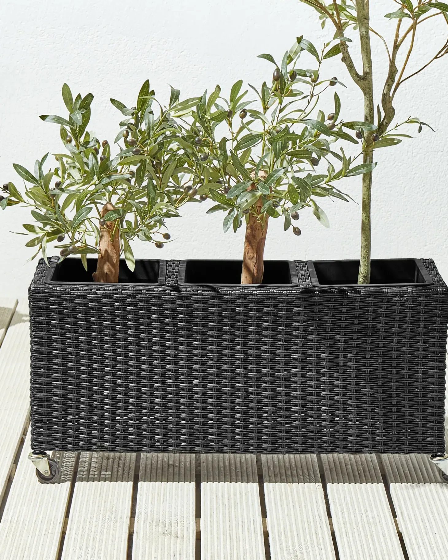 Urtepotte BELLIS 82 cm Sort PE-rattan