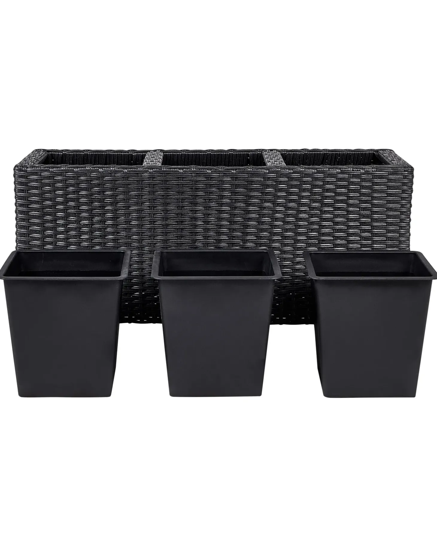 Urtepotte BELLIS 82 cm Sort PE-rattan