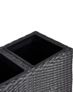 Urtepotte BELLIS 82 cm Sort PE-rattan