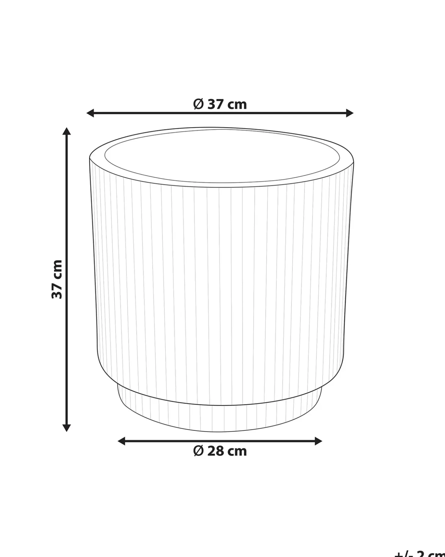 Urtepotte DARIA 37 cm Brungrå