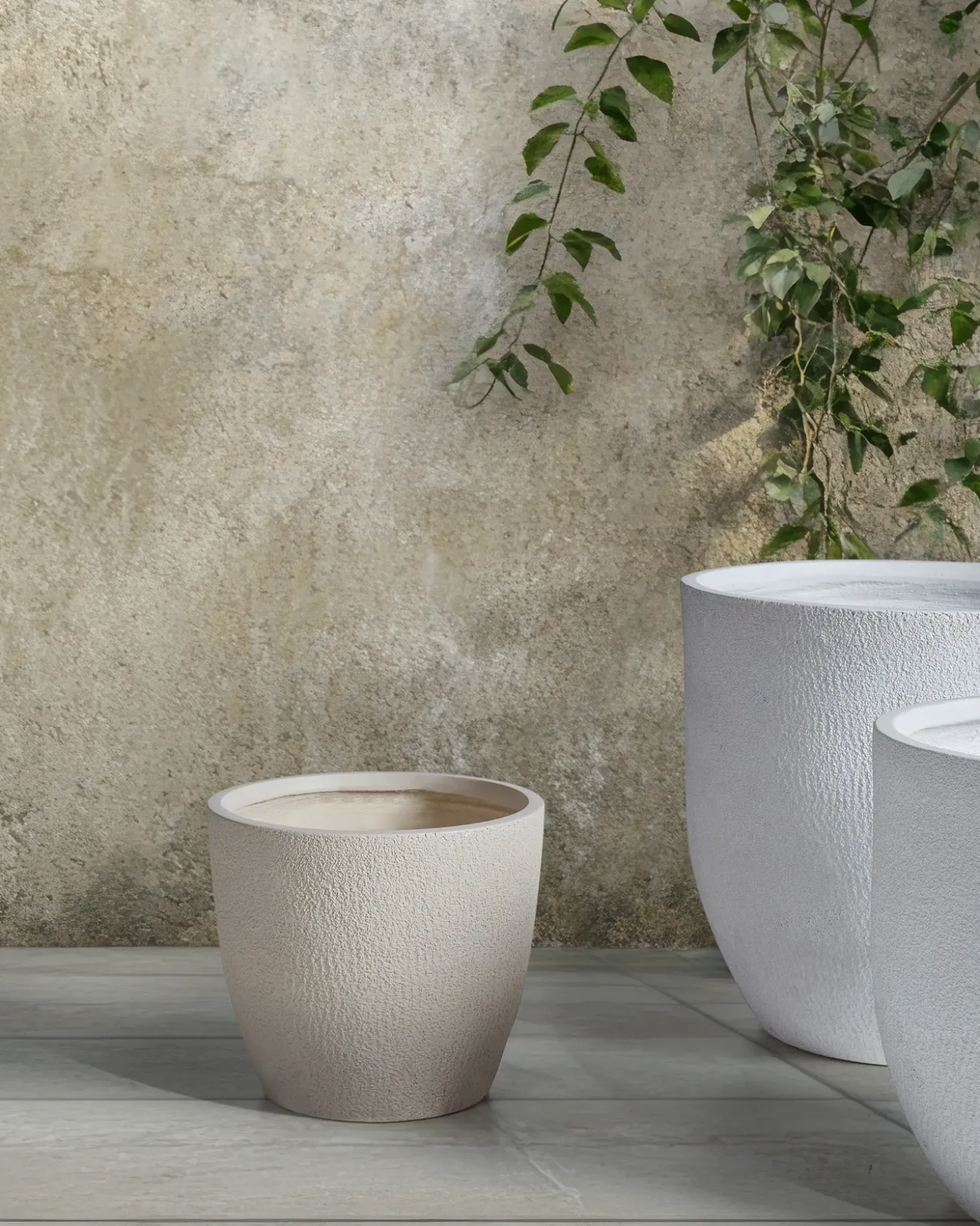 Urtepotte KANNIA 36 cm Cremehvid