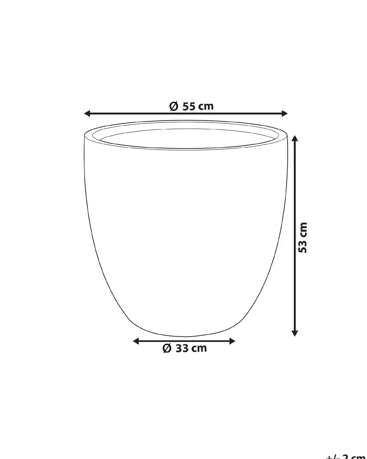 Urtepotte KANNIA 55 cm Hvid