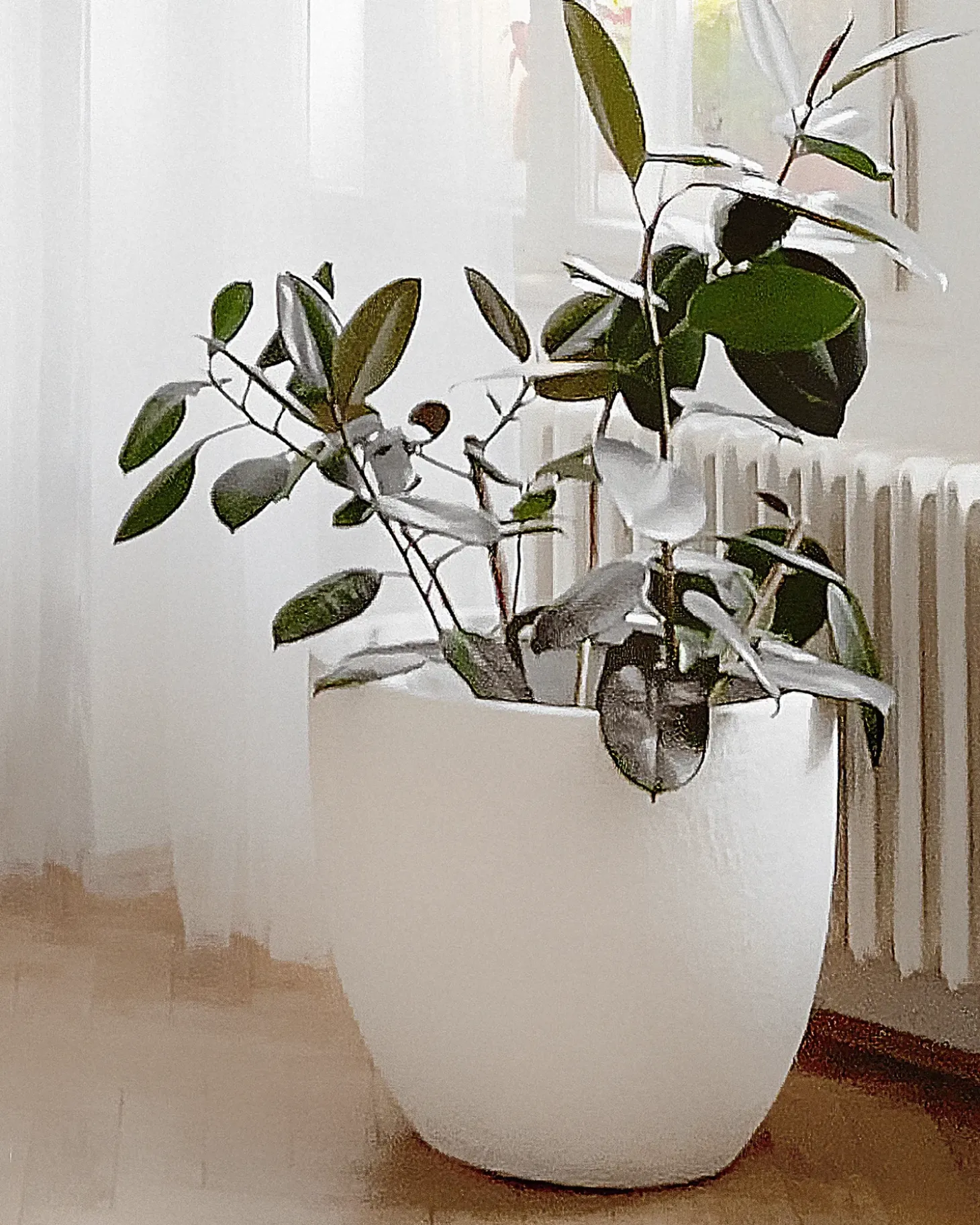 Urtepotte KANNIA 55 cm Hvid