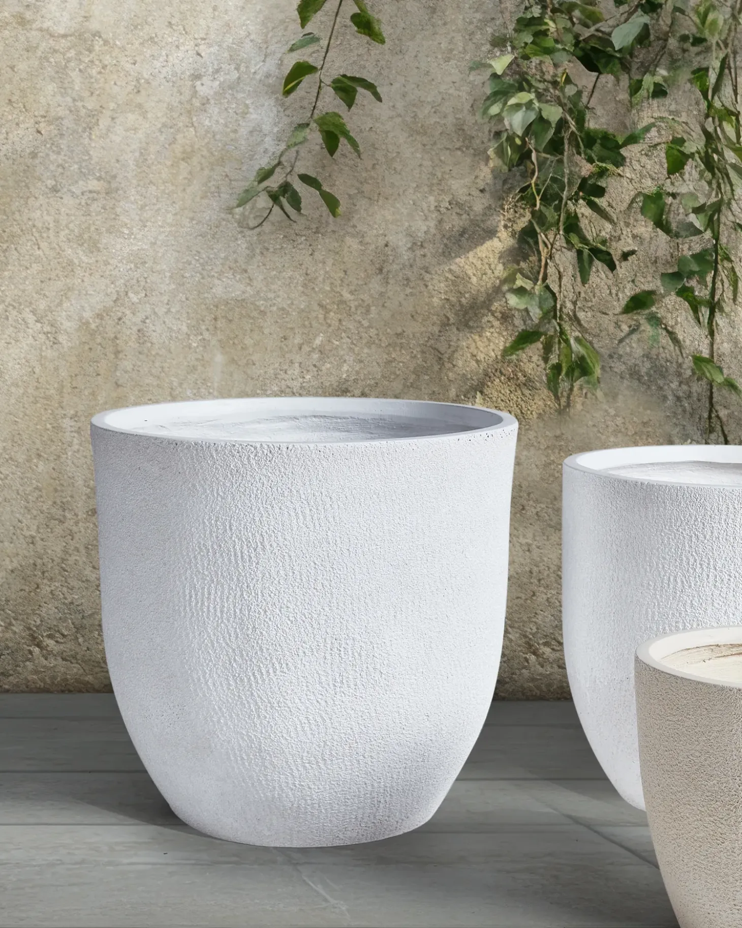 Urtepotte KANNIA 55 cm Hvid