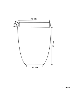 Urtepotte MIRO 35 cm Hvid marmor