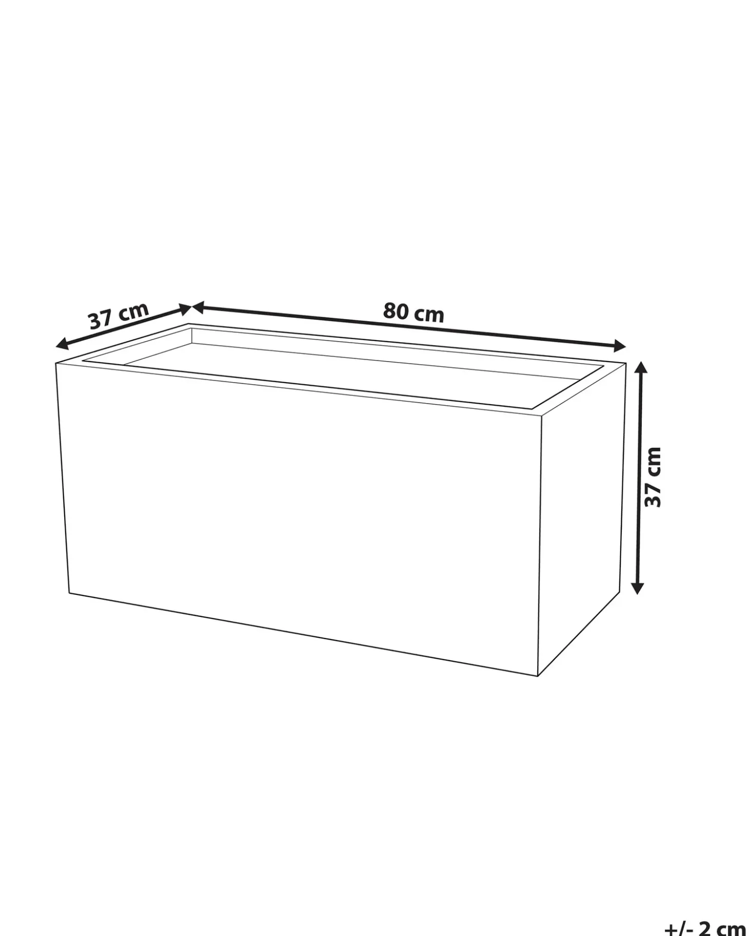 Urtepotte MYRA 80 cm Sort