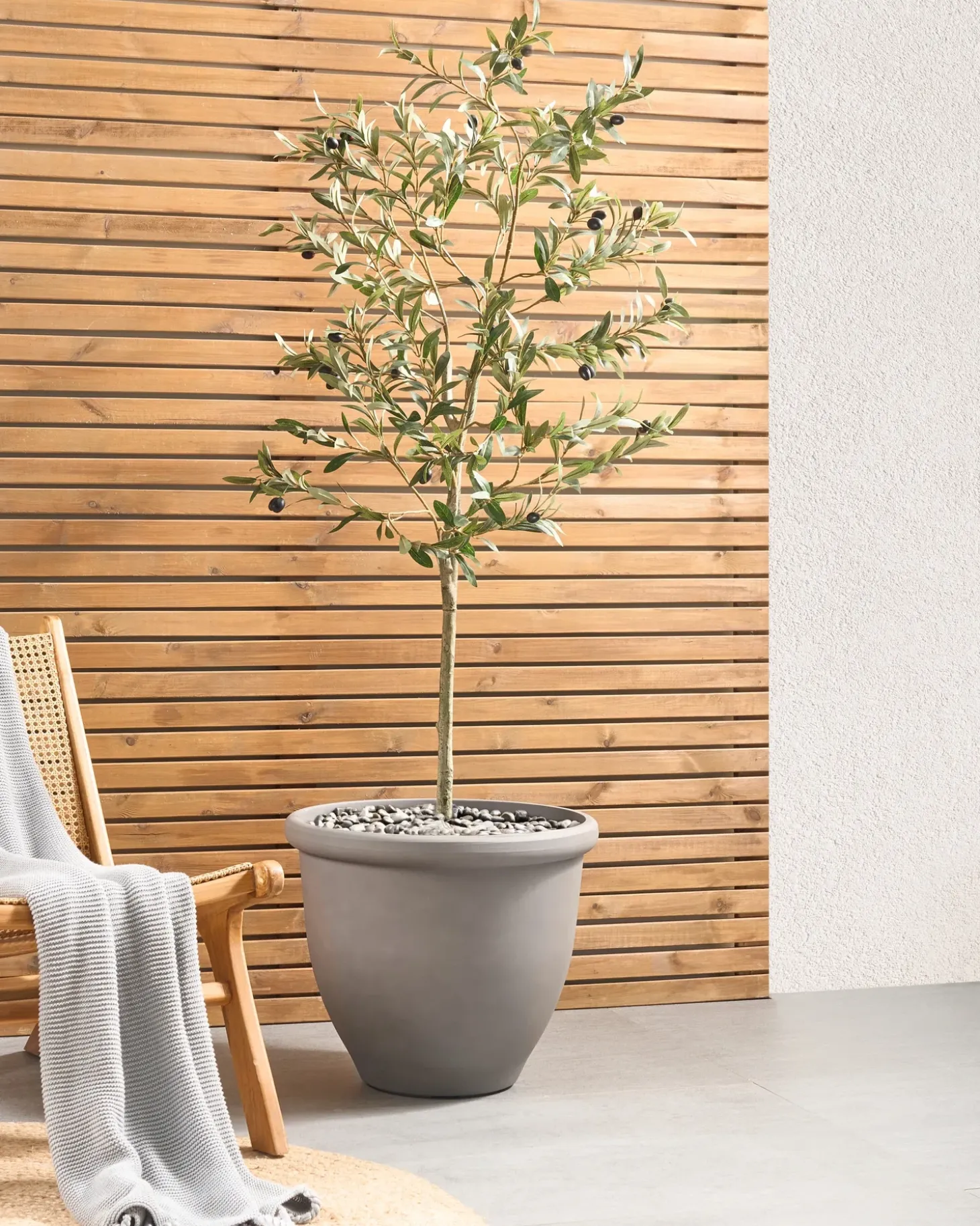 Urtepotte TESALIA 49 cm Grå