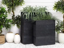 Urtepotte THIMENA 80 cm Sort