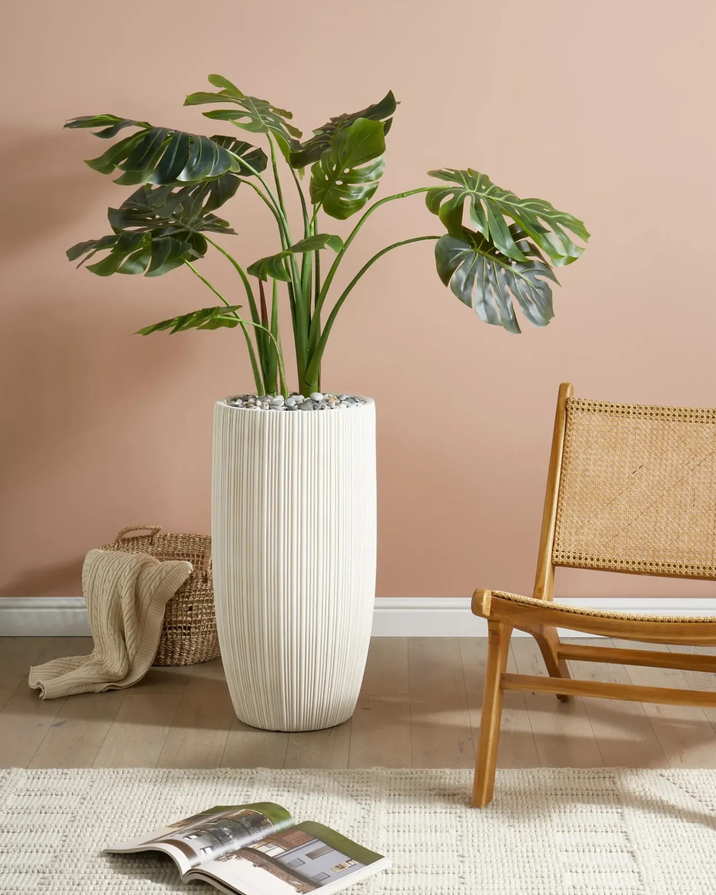 Urtepotte ZELKOVA 35 cm Lys Beige