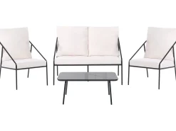 USTICA 4 personers Loungesæt med bord Sort Metal