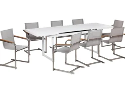 VALCANETTO/COSOLETO 8 personers Havemøbelsæt Beige Metal