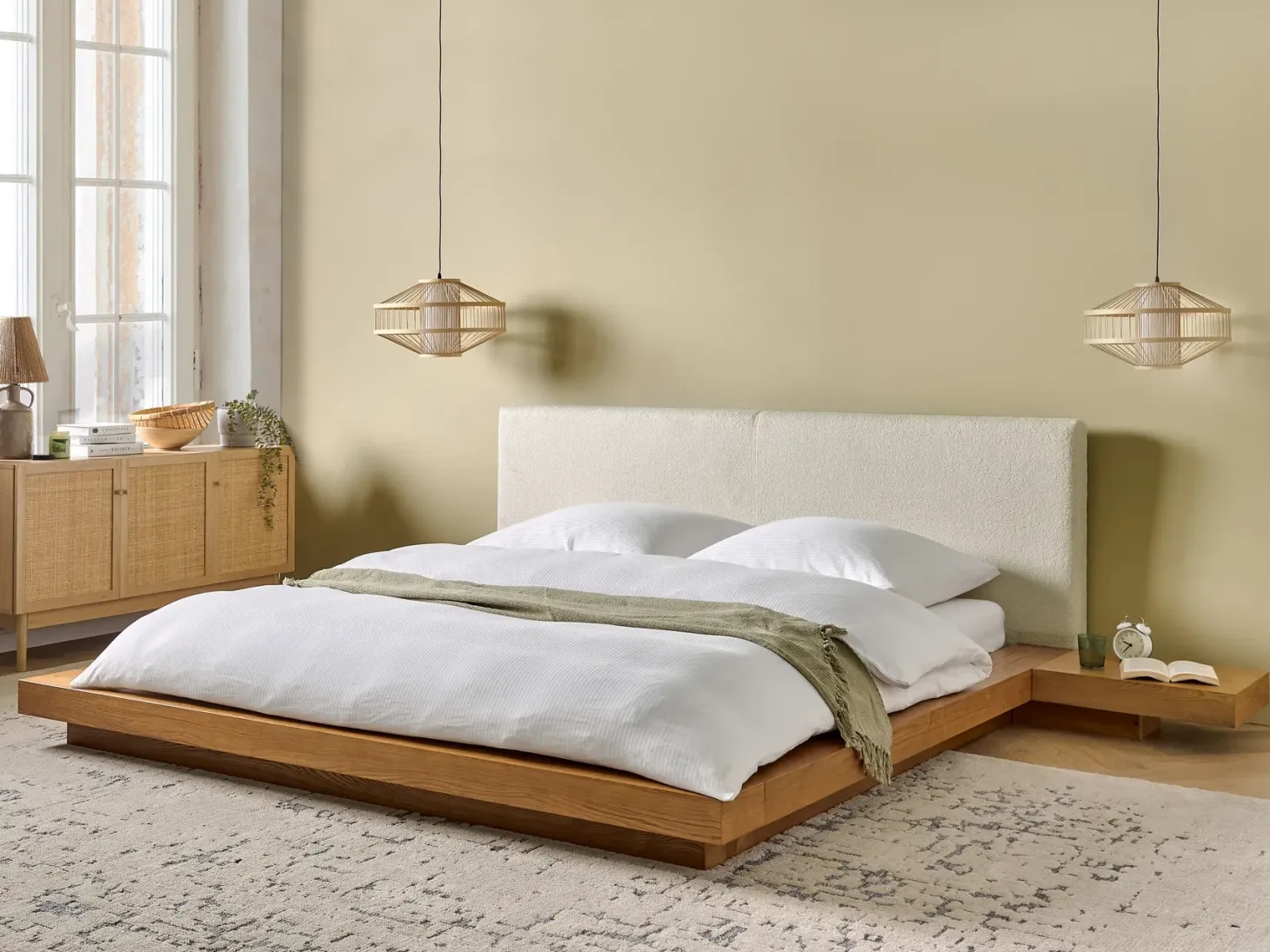 Vandseng Boucle ZEN 180 x 200 cm Naturlig ask