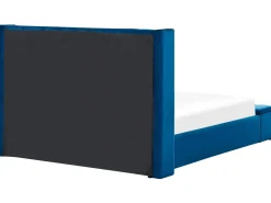 Vandseng med opbevaringsbænk Velour NOYERS 160 x 200 cm Blå