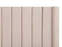 Vandseng med opbevaringsbænk Velour NOYERS 180 x 200 cm Pastellrosa