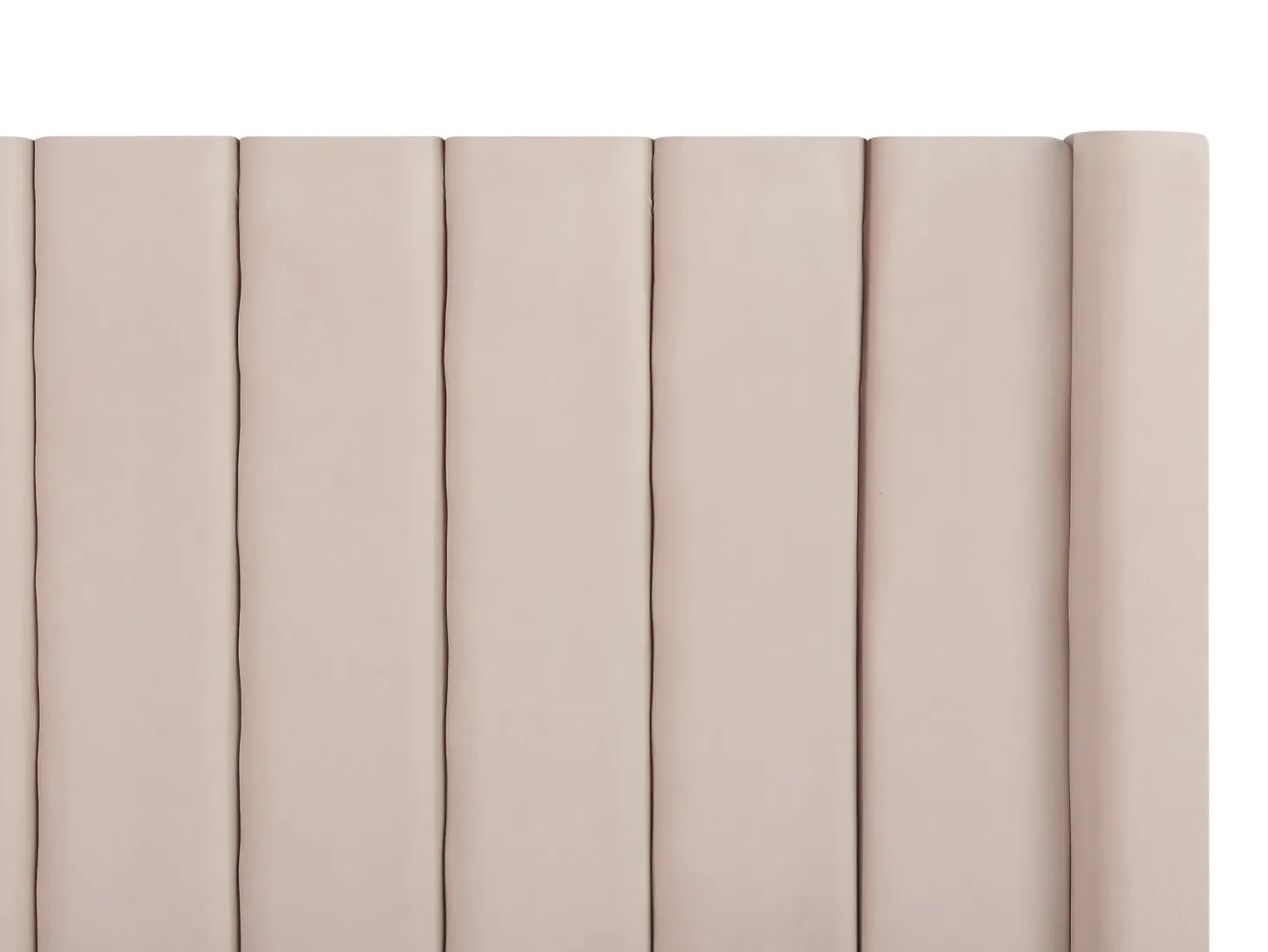 Vandseng med opbevaringsbænk Velour NOYERS 180 x 200 cm Pastellrosa