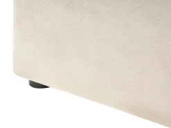 Vandseng med opbevaringsbænk Velour NOYERS 180 x 200 cm Cremehvid