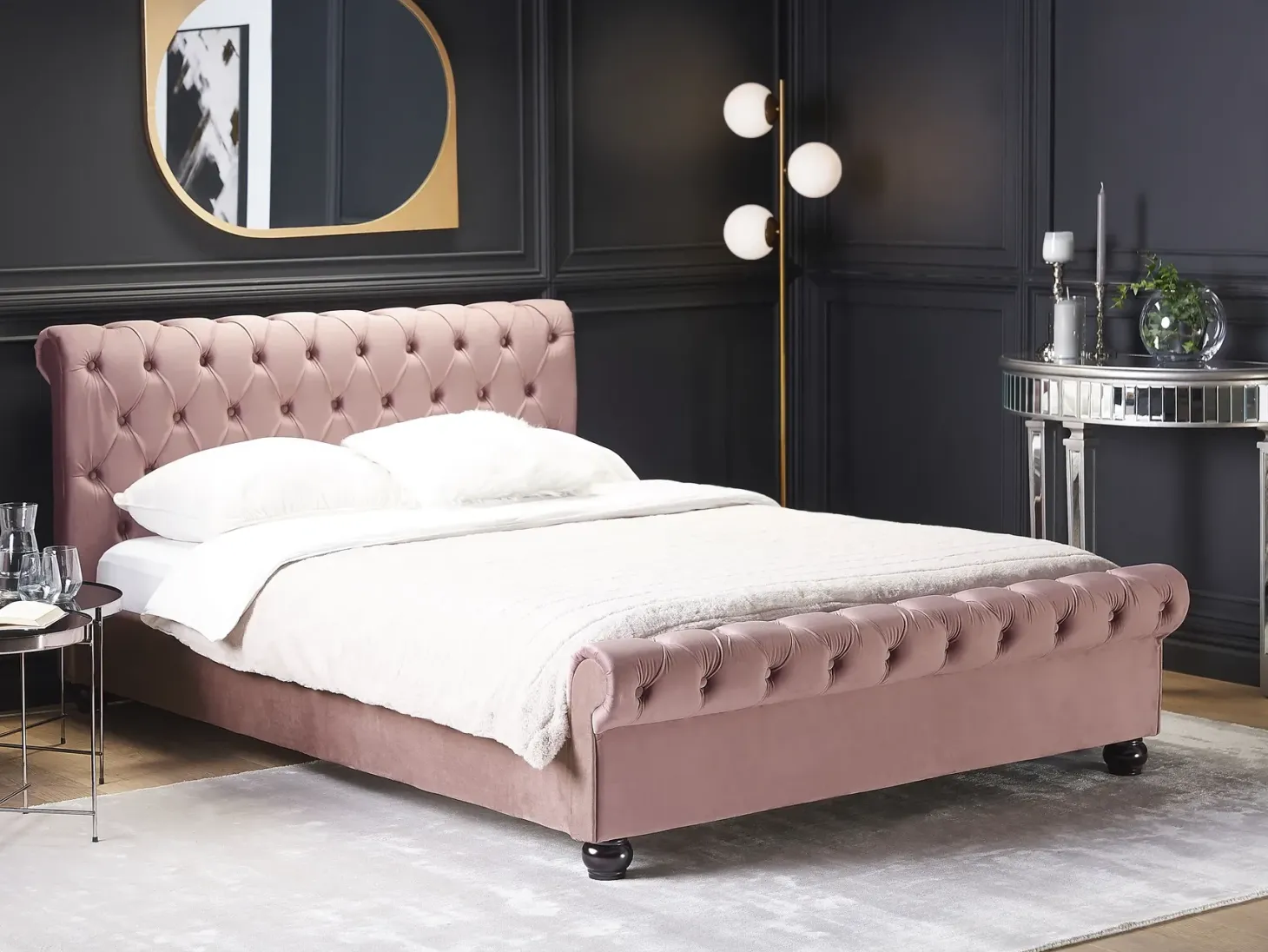 Vandseng Velour AVALLON 180 x 200 cm Lyserød