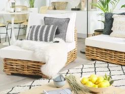 VARALLO 4 personers Loungesæt med bord Venstrevendt Naturlig Rattan