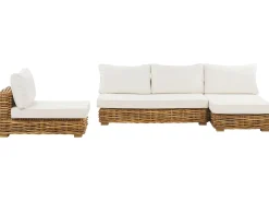 VARALLO 4 personers Loungesæt med bord Venstrevendt Naturlig Rattan