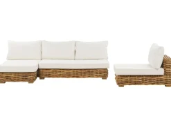 VARALLO 4 personers Loungesæt med bord Højrevendt Naturlig Rattan