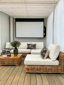 VARALLO 4 personers Loungesæt med bord Højrevendt Naturlig Rattan