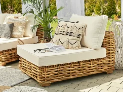 VARALLO 4 personers Loungesæt med bord Højrevendt Naturlig Rattan