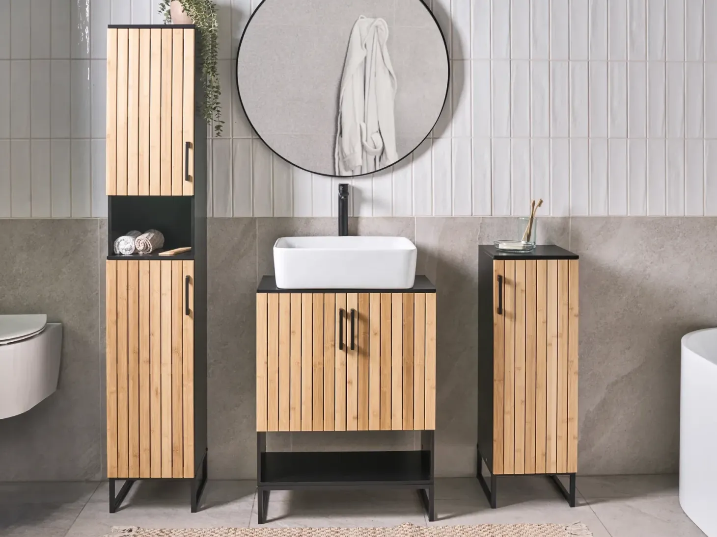 Vaskeskab MISCANTI Bambus 60 cm Lysebrun
