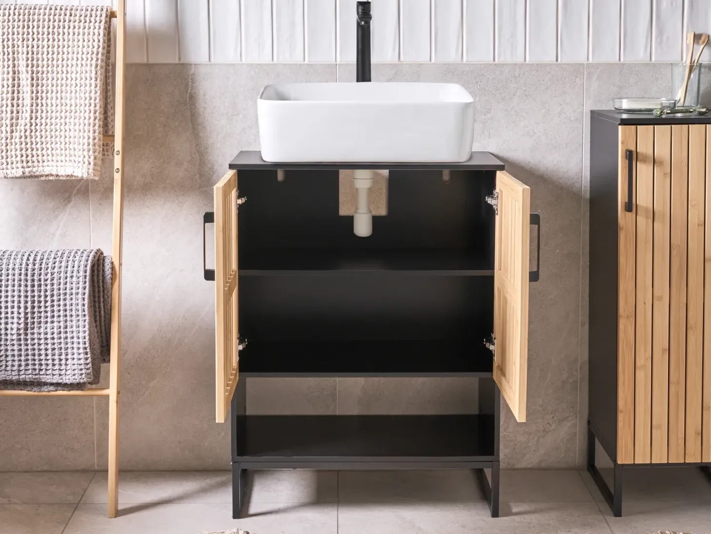Vaskeskab MISCANTI Bambus 60 cm Lysebrun
