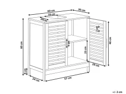 Vaskeskab MISSOULA Bambus 60 cm Hvid